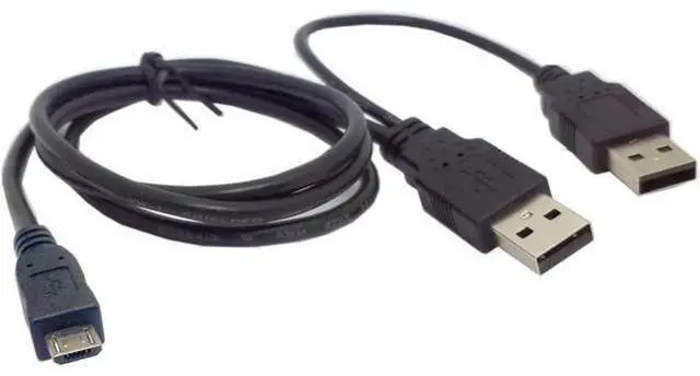 Alt view image 6 of 6 - USB 2.0 two Male to Micro USB 5Pin Male Y Cable 80cm for external Hard Disk Drive U2-072-0.8M