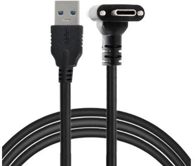 Main image of 1.2M Down Up Angled USB 3.1 Type-C Dual Screw Locking to Standard USB3.0 Data Cable 90 Degree for Camera UC-128-1.2M