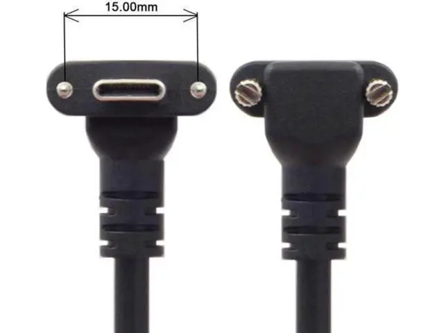 Alt view image 3 of 6 - Down Up Angled USB 3.1 Type-C Dual Screw Locking to Standard USB3.0 Data Cable 90 Degree for Camera
