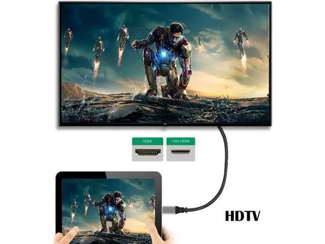 Alt view image 6 of 6 - 4K Type-C MINI HDMI 1.4 Male 90 Degree Down Angled to HDMI Female Extension Cable for DV MP4 Camera DC Laptop