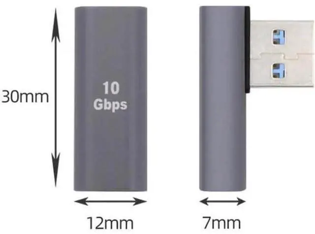 Alt view image 3 of 6 - UC-067-LP USB-C Type C Female Low Profile 90 Degree Left Angled to USB 3.0 A Male Data Adapter for Laptop Desktop