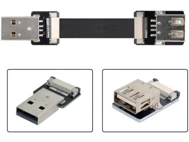 Alt view image 6 of 7 - USB 2.0 Type-A Male to Female Extension Data Flat Slim FPC Cable for FPV and Disk and Scanner and Printer 6.6"feet