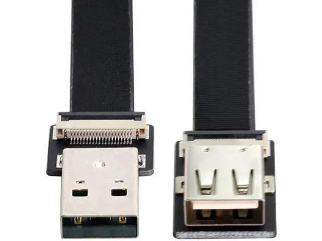 Alt view image 7 of 7 - USB 2.0 Type-A Male to Female Extension Data Flat Slim FPC Cable for FPV and Disk and Scanner and Printer 6.6"feet