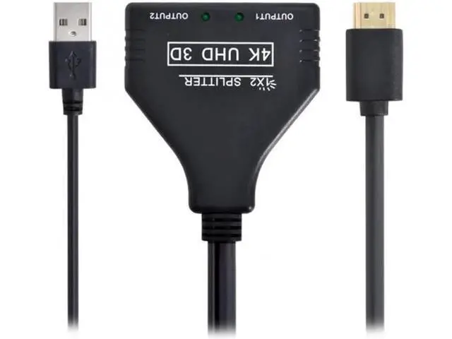 Alt view image 5 of 5 - HDMI-Compatible 1.3 to Dual Female Splitter Switch Extension Adapter Cable with Power for HDTV Laptop 1080P