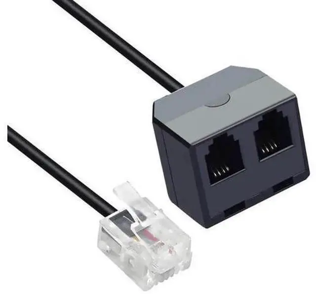 Alt view image 6 of 6 - RJ11 1 to 2 Phone Line Splitter 6P4C Plugs Four Core Adapter with 4.8inch Cable for Telephone Fax Machine (2)