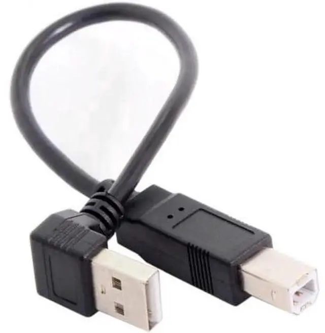 Alt view image 4 of 7 - Down Angled 90 Degree USB 2.0 Male to B Type Male Cable for Printer Scanner Hard Disk 20cm