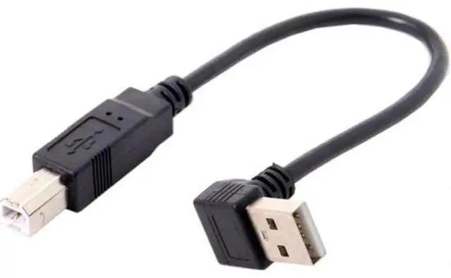 Alt view image 7 of 7 - Down Angled 90 Degree USB 2.0 Male to B Type Male Cable for Printer Scanner Hard Disk 20cm