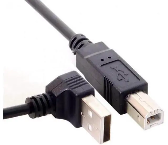 Alt view image 6 of 7 - Down Angled 90 Degree USB 2.0 Male to B Type Male Cable for Printer Scanner Hard Disk 20cm