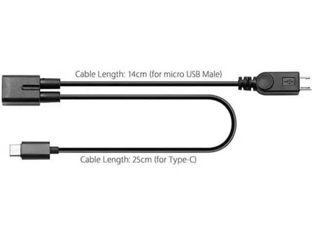 Alt view image 2 of 6 - UC-004 Micro USB Female to USB-C Type C USB 3.1Micro USB Male Splitter Extension Charge Cable