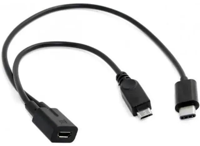 Main image of UC-004 Micro USB Female to USB-C Type C USB 3.1Micro USB Male Splitter Extension Charge Cable