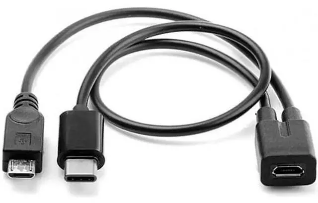 Alt view image 5 of 6 - UC-004 Micro USB Female to USB-C Type C USB 3.1Micro USB Male Splitter Extension Charge Cable