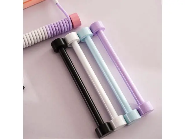 Alt view image 3 of 7 - Customized mechanical keyboard cable with solid core weight rods, cable reel, keyboard cable organizer, weight rods Blue - 15 cm