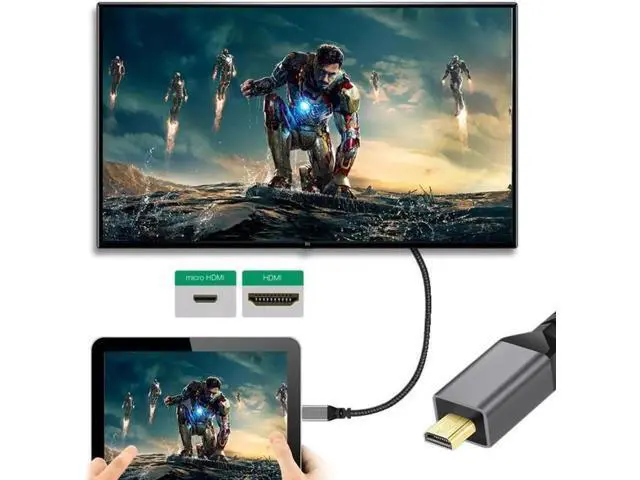Alt view image 6 of 7 - 4K Type-D Micro HDMI 1.4 Male 90 Degree Down Angled to HDMI Female Extension Cable for DV MP4 Camera DC Laptop