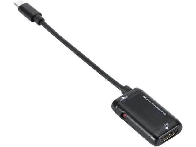 Alt view image 3 of 5 - Black USB-C Type C To HDMI-compatible Adapter USB 3.1 Cable for Android Phone Tablet USB3.1 C To HDMI-compatible Adapter