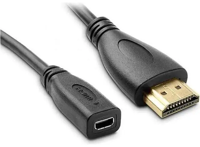Alt view image 5 of 7 - HD-026 20cm Micro HDMI socket Female to HDMI Male adapter Cable for TabletCell Phone