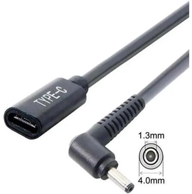 Alt view image 4 of 5 - UC-109-4013MM Type C USB-C Female Input to DC 4.0*1.3mm Power PD Charge Cable fit for Laptop 18-20V