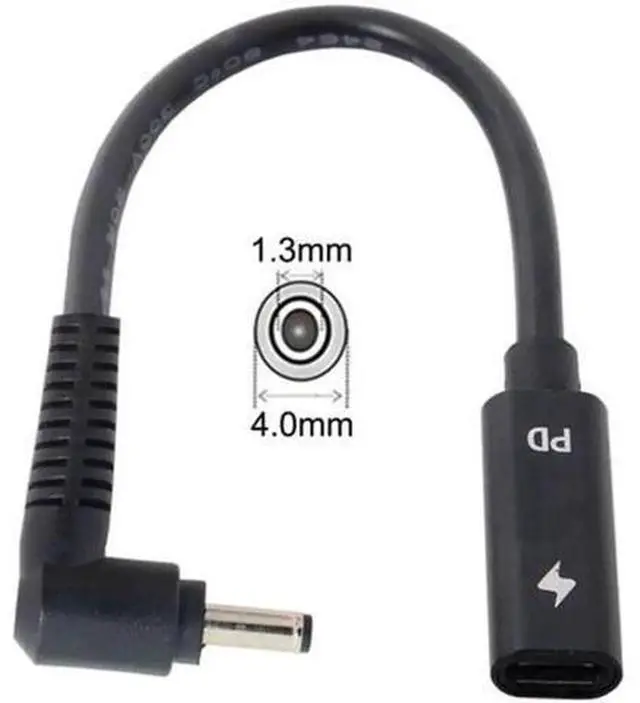 Alt view image 5 of 5 - UC-109-4013MM Type C USB-C Female Input to DC 4.0*1.3mm Power PD Charge Cable fit for Laptop 18-20V