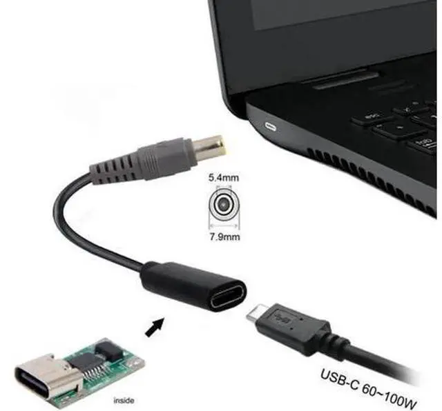 Alt view image 4 of 5 - UC-109-7954MM Type C USB-C Female Input to DC 7.9*5.4mm Power PD Charge Cable fit for Laptop 18-20V