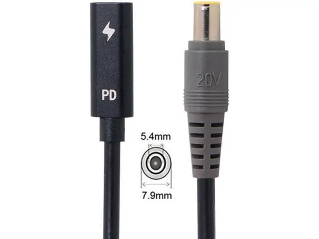 Alt view image 4 of 5 - Type C USB-C Female Input to DC 7.9*5.4mm Power PD Charge Cable fit for Laptop 18-20V