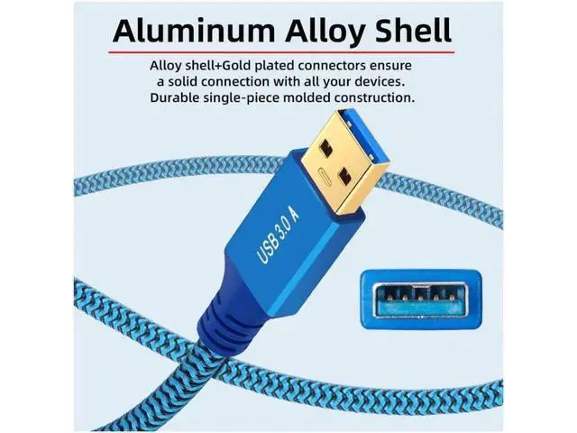 Alt view image 7 of 7 - 0.6M USB 3.0 Type-A Male to USB3.0 Type-B Male Cable Extension Blue 5Gbps for Disk SSD Camera Data