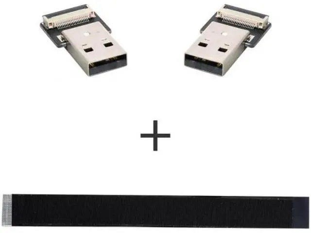Alt view image 5 of 7 - USB 2.0 Type-A Male to Type-A Male Data Flat Slim FPC Cable for FPV and Disk and Scanner and Printer 6.6"feet