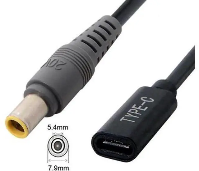 Alt view image 3 of 5 - UC-109-7954MM Type C USB-C Female Input to DC 7.9*5.4mm Power PD Charge Cable fit for Laptop 18-20V
