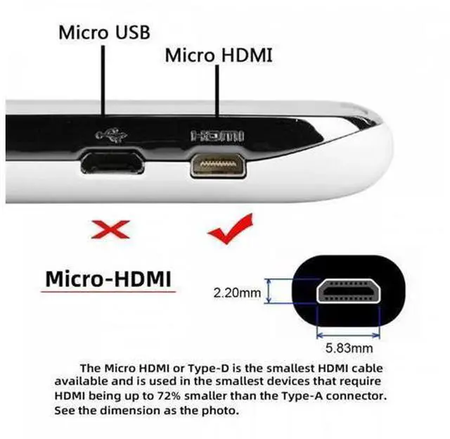 Alt view image 5 of 7 - 90 Degree Up Angled Micro HDMI 2.1 Ultra Thin HDTV Cable 8K 4K Hyper Super Flexible Slim Cord Type-A to Type-D for Camera HDTV