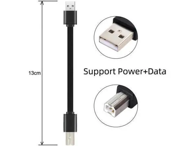 Alt view image 5 of 7 - U2-060-BK-0.13M 13cm USB 2.0 Type-A Male to Type-B Male Male Data Flat Slim FPC Cable for ScannerDiskPrinter