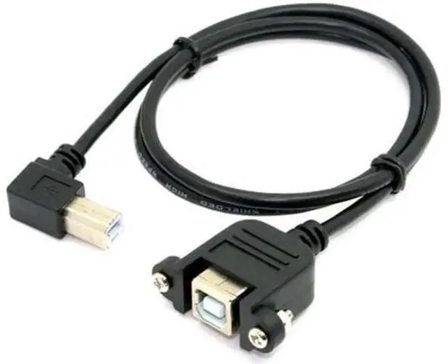 Main image of U2-132-RI-1.0M Right angled USB B Male to Female extension cable with screws for Panel Mount 1m