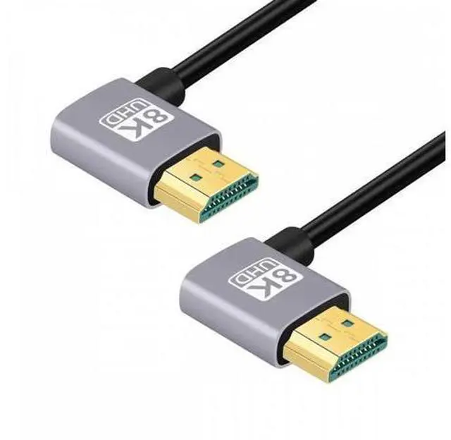 Main image of HDMI 2.1 Ultra Thin HDTV Cable 8K 4K Hyper Super Flexible Slim Cord Right Angled to Right Angled 90 Degree Type-A for Computer HDTV