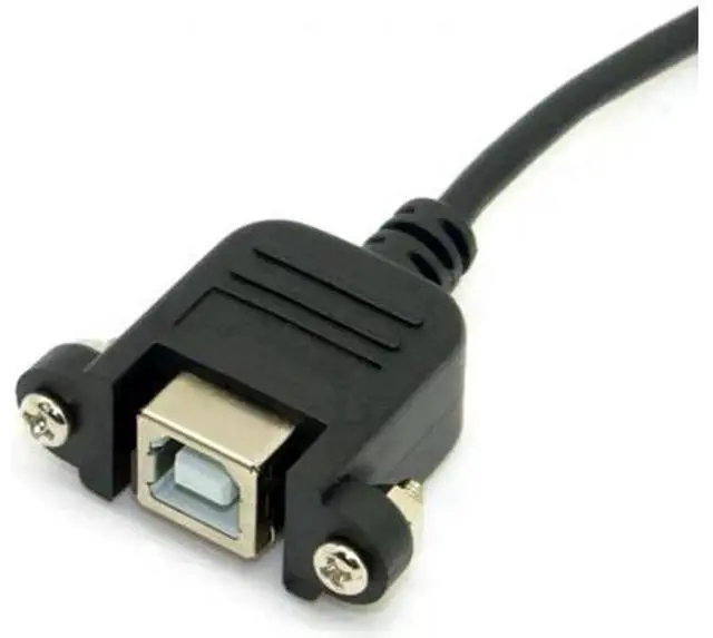 Alt view image 6 of 6 - U2-132-RI-1.0M Right angled USB B Male to Female extension cable with screws for Panel Mount 1m