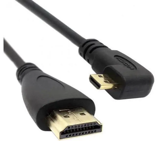Main image of Right Angled 90 Degree Micro HDMI to HDMI Male HDTV Cable for Cell Phone & Tablet & Camera