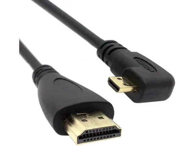 Alt view image 6 of 7 - Right Angled 90 Degree Micro HDMI to HDMI Male HDTV Cable for Cell Phone Tablet Camera