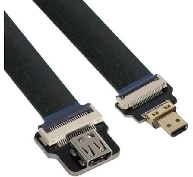 Alt view image 4 of 6 - Micro HDMI Male to Micro HDMI Female Extension FPC Flat Cable 1080P for FPV HDTV Multicopter Aerial Photography