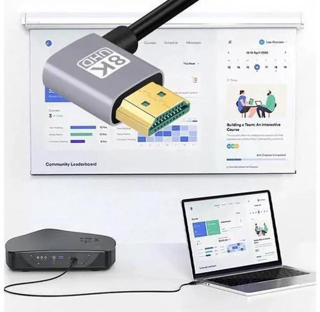 Alt view image 6 of 7 - HDMI 2.1 Ultra Thin HDTV Cable 8K 4K Hyper Super Flexible Slim Cord Right Angled to Right Angled 90 Degree Type-A for Computer HDTV