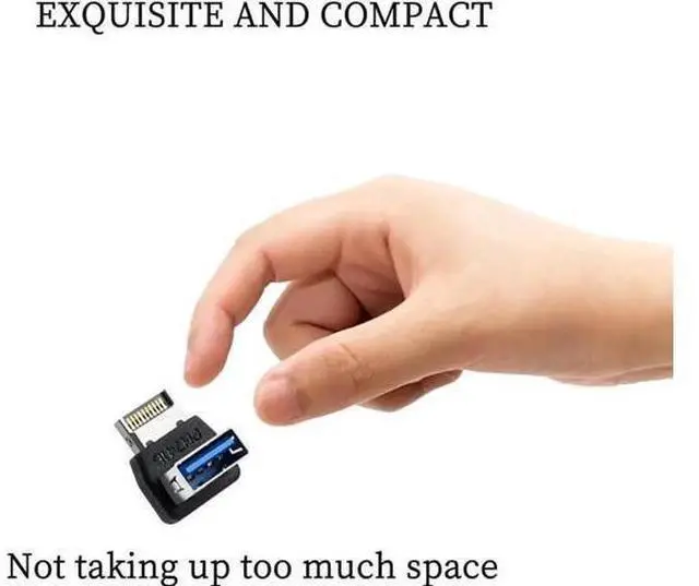 Alt view image 2 of 7 - PH741 Type-E to USB3.0 90-Degree Adapter 10Gbps Front Panel Socket Header with Case for Computer Motherboard (PH741B)