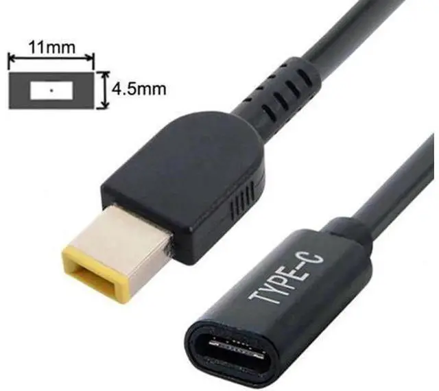 Alt view image 4 of 5 - Type C USB-C Female Input to Rectangle 11.0*4.5mm Plug Cable UC-109-1145MM