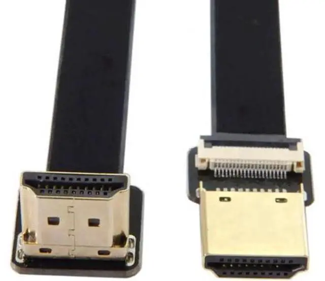 Alt view image 2 of 7 - FPV HDMI Male to Up Angled 90D HDMI Male HDTV FPC Flat Cable for FPV HDTV Multicopter Aerial Photography