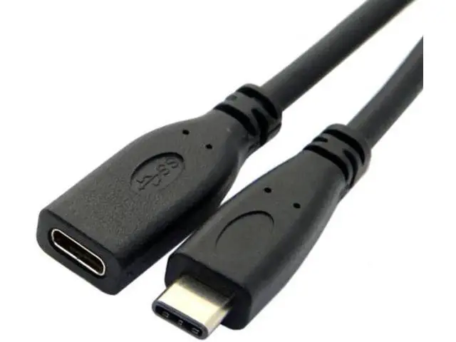 Alt view image 3 of 5 - UC-218-BK-1.0M USB-C USB 3.1 Type C Male to Female Extension Data Cable for LaptopMacbook Tablet Mobile Phone 1m