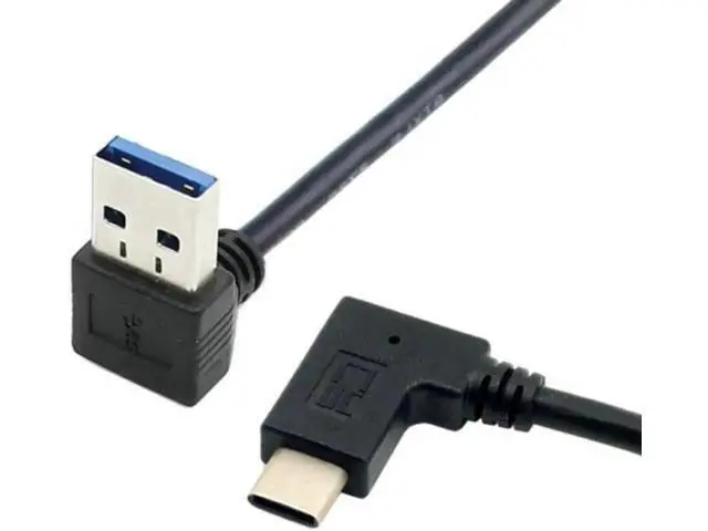 Alt view image 3 of 5 - Reversible USB 3.1 USB-C Angled to 90 Degree Down Angled A Male Data Cable for Macbook & Tablet & Mobile Phone