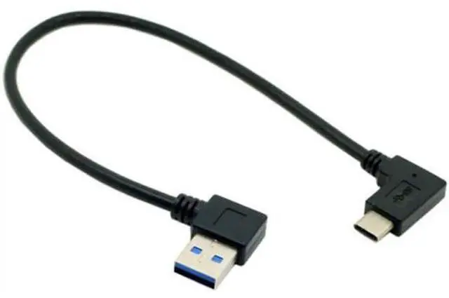 Main image of Reversible USB 3.1 USB-C Angled to 90 Degree Left Angled A Male Data Cable for Macbook & Tablet & Mobile Phone UC-349-LE
