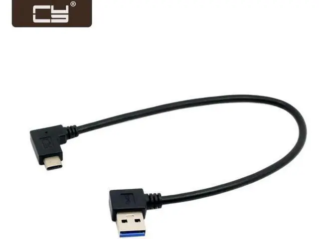 Alt view image 5 of 5 - Reversible USB 3.1 USB-C Angled to 90 Degree Left Angled A Male Data Cable for Macbook & Tablet & Mobile Phone UC-349-LE