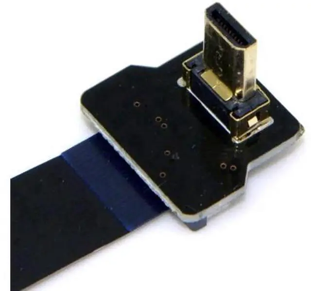 Alt view image 2 of 7 - 90 Degree Down Angled FPV Micro HDMI Male to HDMI Male FPC Flat Cable 20cm for FPV HDTV Multicopter Aerial Photography 1.5 Feet