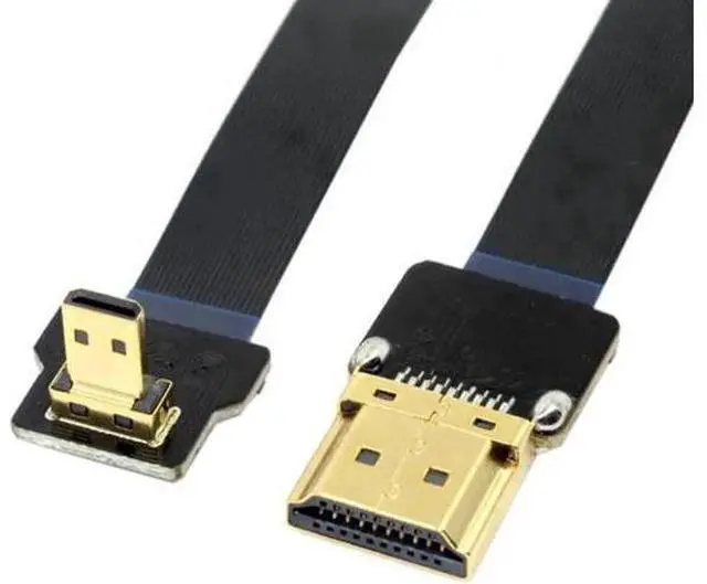 Alt view image 6 of 7 - 90 Degree Down Angled FPV Micro HDMI Male to HDMI Male FPC Flat Cable 20cm for FPV HDTV Multicopter Aerial Photography 2.6 Feet