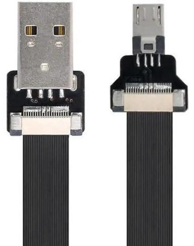 Main image of USB 2.0 Type-A Male to Micro USB 5Pin Male Data Flat Slim FPC Cable for FPV and Disk and Phone
