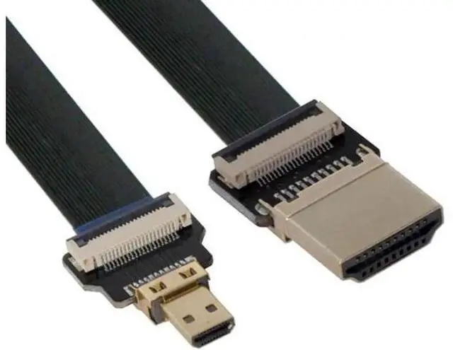 Alt view image 3 of 7 - HDMI Male to Micro HDMI Male Extension FPC Flat Cable 1080P for FPV HDTV Multicopter Aerial Photography