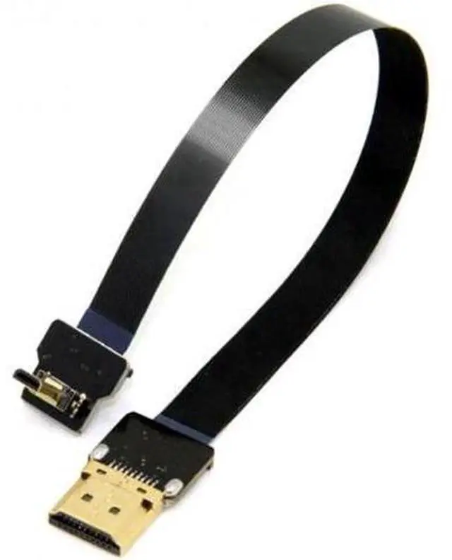 Alt view image 4 of 7 - 90 Degree Down Angled FPV Micro HDMI Male to HDMI Male FPC Flat Cable 20cm for FPV HDTV Multicopter Aerial Photography 1.5 Feet