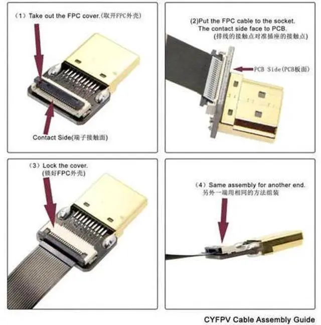 Alt view image 7 of 7 - HDMI Male to Micro HDMI Male Extension FPC Flat Cable 1080P for FPV HDTV Multicopter Aerial Photography