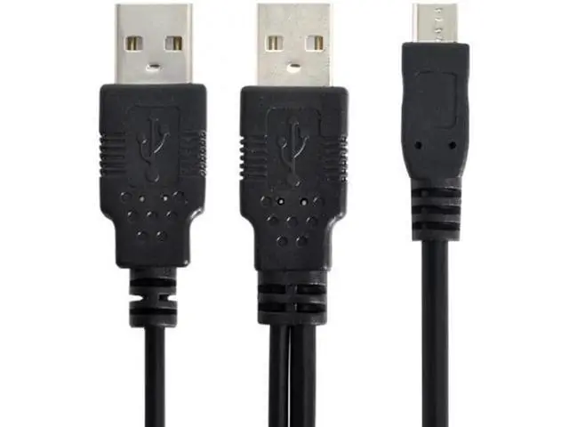 Alt view image 2 of 7 - USB 2.0 Two Male to Micro USB 5Pin Male Y Cable 80cm for external Hard Disk Drive