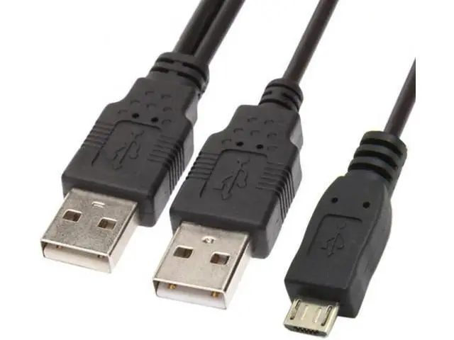 Alt view image 6 of 7 - USB 2.0 Two Male to Micro USB 5Pin Male Y Cable 80cm for external Hard Disk Drive